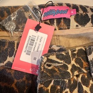 Edikted Animal Print Distressed Denim Jeans